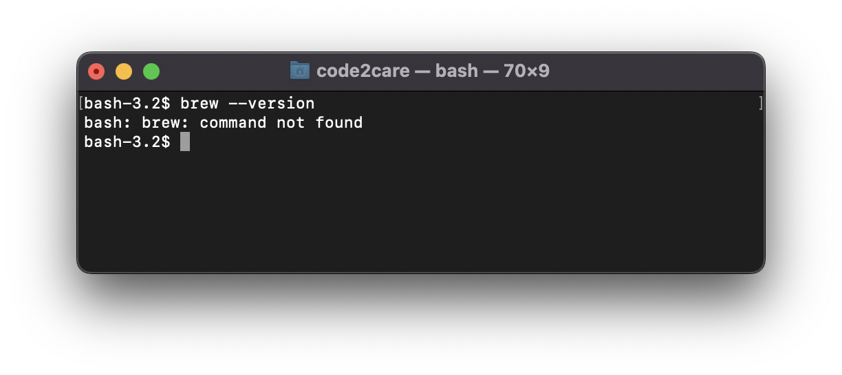 bash brew command not found